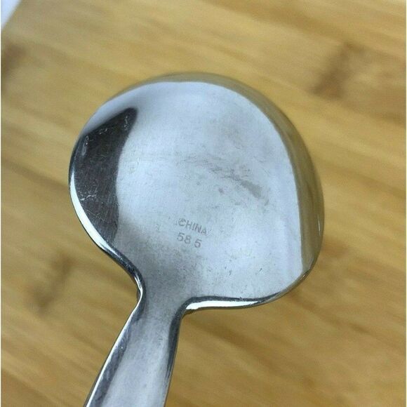 Oneida Leda 3 Oval Soup Spoons 18/10 Stainless Steel Replacement Flatware - Picture 5 of 6